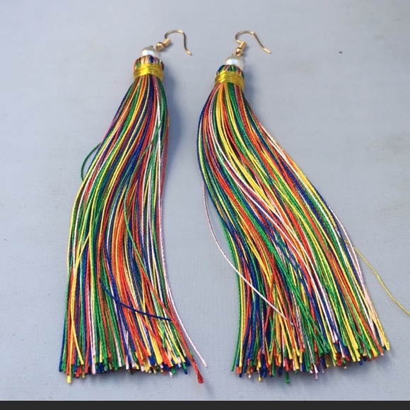 New! Multi-Color Tassel Earrings - Picture 9 of 12